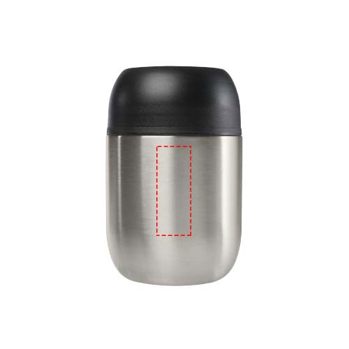 Supo 480 ml doppelwandiger Lunchpot aus recyceltem Edelstahl mit faltbarem Löffel